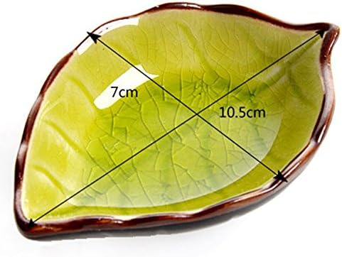 Pack of 4 JUVALE Ceramic Leaf Shape Porcelain Plates,Saucers Bowl,Sauce Dishes,Sushi Dinnerware